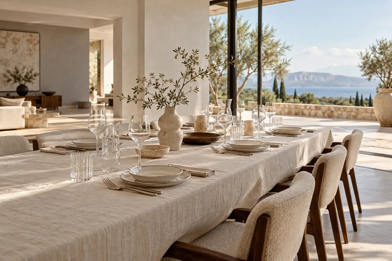 Art de la table luxe : des matières nobles, sans surcharger la table