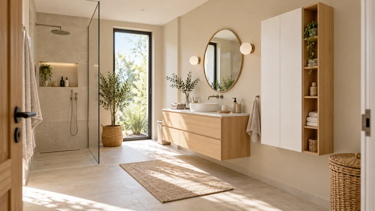 Meuble haut de salle de bain : gagner du rangement sans gêner les mouvements