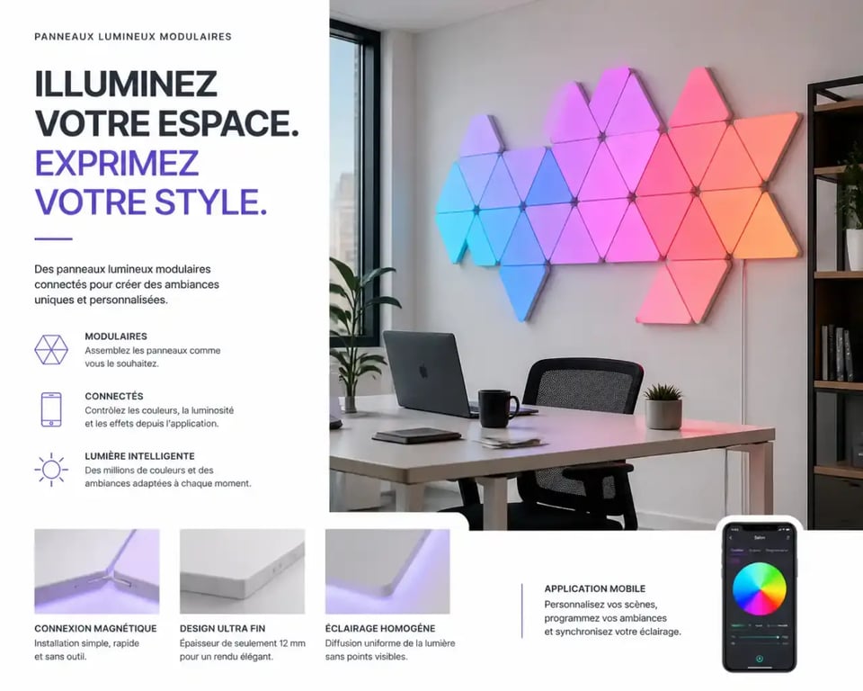 Lampe originale connectée et modulable pour bureau