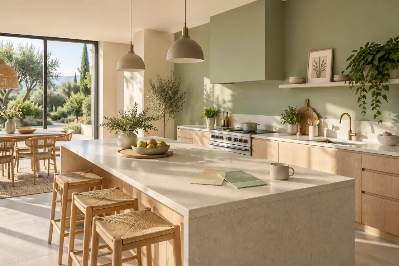 Couleur pour cuisine : testez la lumière avant de choisir entre beige et vert