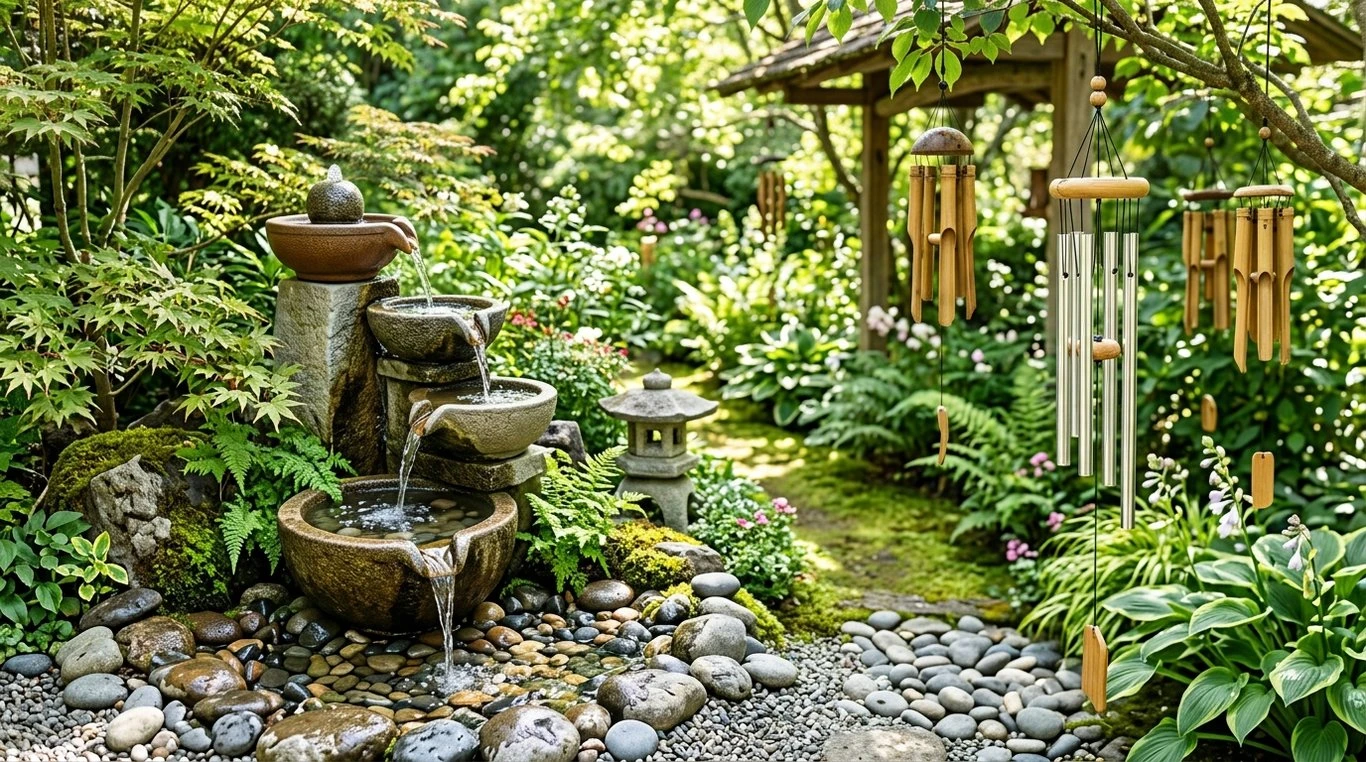 Jardin Zen avec fontaine
